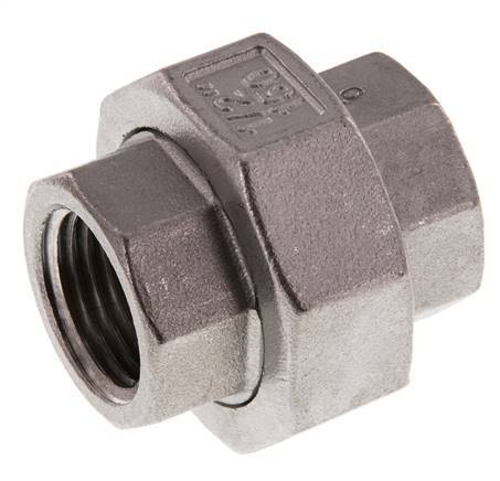 1/2'' NPT Mamelon double en acier inoxydable 3-pièces avec joint conique 16 Bar