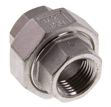 1/2'' NPT Mamelon double en acier inoxydable 3-pièces avec joint conique 16 Bar