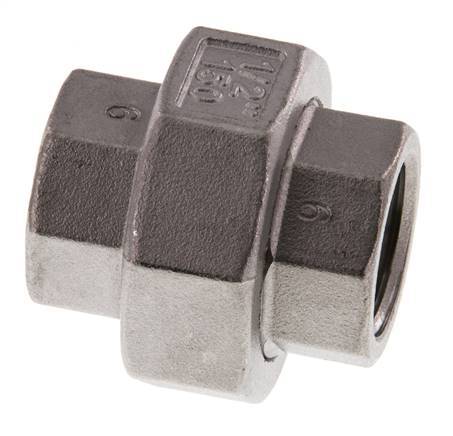 1/2'' NPT Mamelon double en acier inoxydable 3-pièces avec joint conique 16 Bar