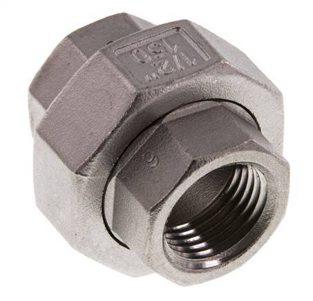 1/2'' NPT Mamelon double en acier inoxydable 3-pièces avec joint conique 16 Bar