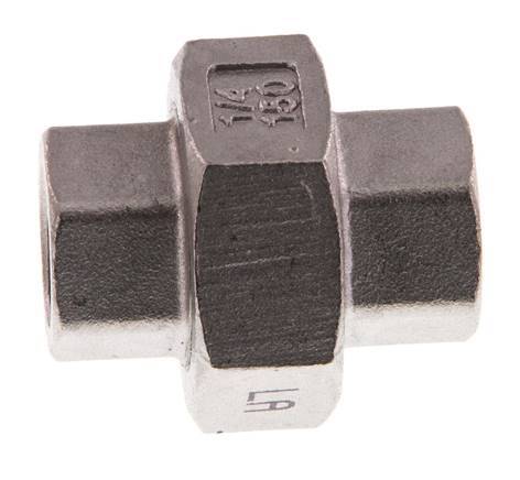 Rp 1/4'' Acier inoxydable Mamelon double 3-pièces avec joint conique 16 Bar