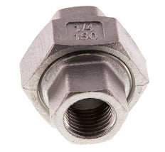Rp 1/4'' Acier inoxydable Mamelon double 3-pièces avec joint conique 16 Bar