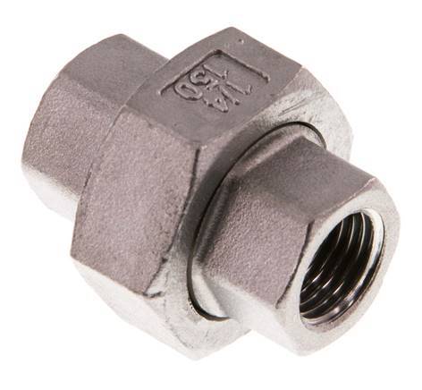 Rp 1/4'' Acier inoxydable Mamelon double 3-pièces avec joint conique 16 Bar