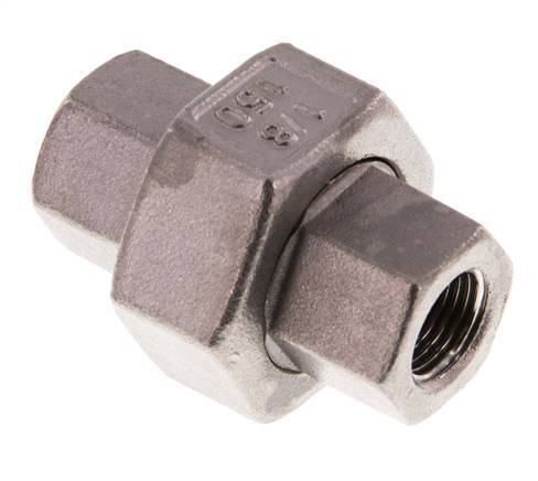 Rp 1/8'' Stainless steel Double Nipple 3-pieces with Conically sealing 16 Bar