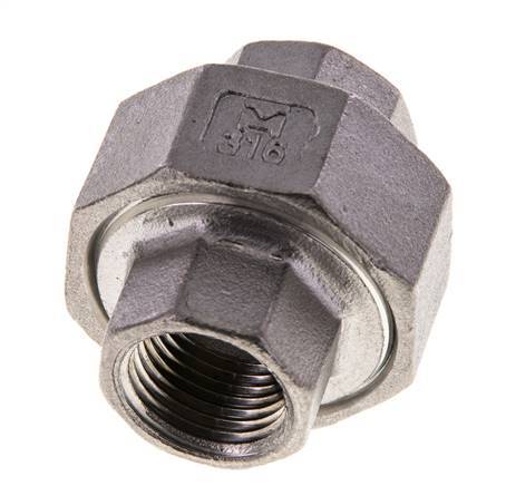 3/8'' NPT Mamelon double en acier inoxydable 3-pièces avec joint conique 16 Bar