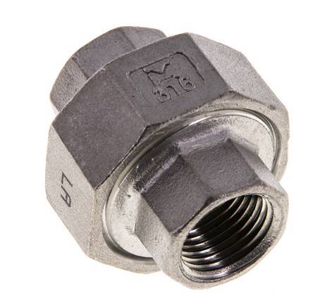 3/8'' NPT Mamelon double en acier inoxydable 3-pièces avec joint conique 16 Bar