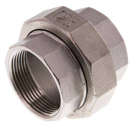 Rp 1 1/2'' Acier inoxydable Mamelon double 3-pièces avec joint conique 16 Bar
