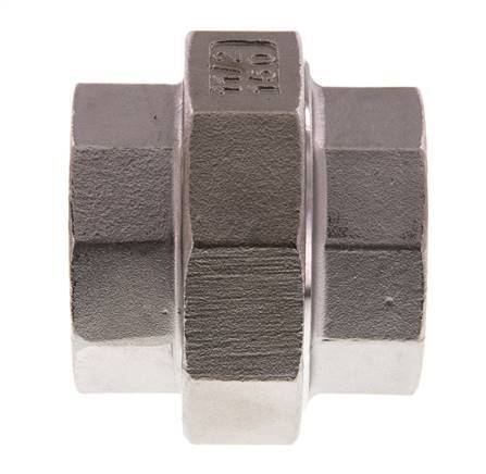 Rp 1 1/2'' Acier inoxydable Mamelon double 3-pièces avec joint conique 16 Bar