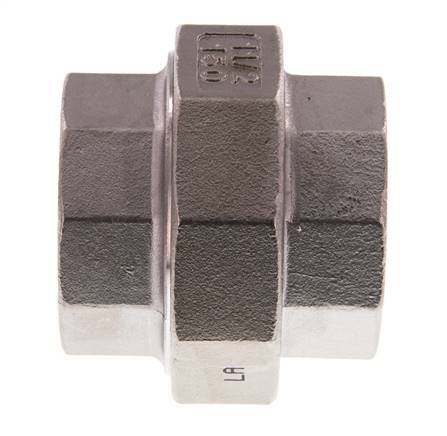 Rp 1 1/2'' Acier inoxydable Mamelon double 3-pièces avec joint conique 16 Bar