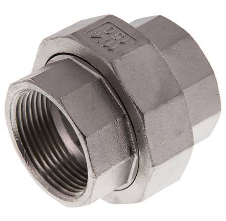 1 1/4'' NPT Stainless steel Double Nipple 3-pieces with Conically sealing 16 Bar