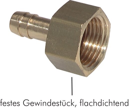 G 3/8'' x 6mm Brass Hose barb 16 Bar [2 Pieces]