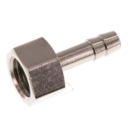 G 1/4'' x 6mm Nickel plated Brass Hose barb 16 Bar [5 Pieces]