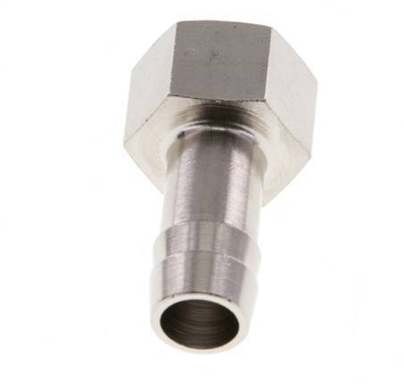 G 1/4'' x 10mm Nickel plated Brass Hose barb 16 Bar [5 Pieces]