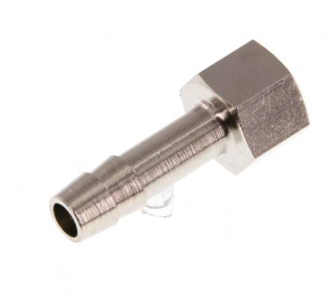 G 1/8'' x 6mm Nickel plated Brass Hose barb 16 Bar [5 Pieces]