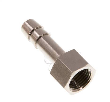 G 1/8'' x 6mm Nickel plated Brass Hose barb 16 Bar [5 Pieces]