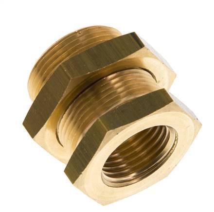 G 1/2'' x M28x1.5 F/M Brass Bulkhead Fitting 16 Bar