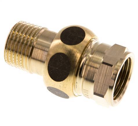 Rp 1/2'' x R 1/2'' F/M Brass Double Nipple 3-pieces with Conically sealing 16 Bar