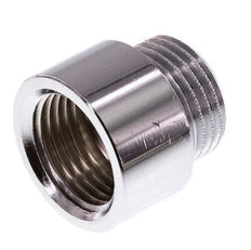 G 1/2'' F/M Chromium plated Brass Extension DIN 3523 - 15 mm [2 Pieces]