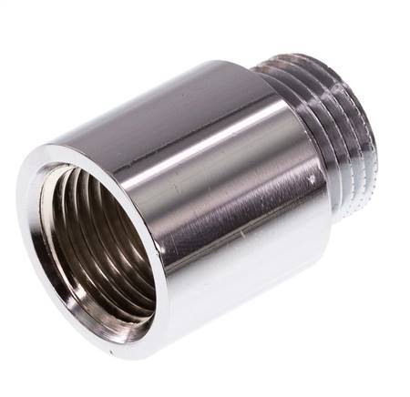 G 1/2'' F/M Chromium plated Brass Extension DIN 3523 - 25 mm
