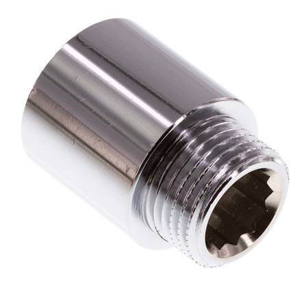 G 1/2'' F/M Laiton chromé Prolongation DIN 3523 - 25 mm