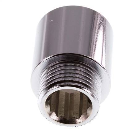 G 1/2'' F/M Laiton chromé Prolongation DIN 3523 - 25 mm