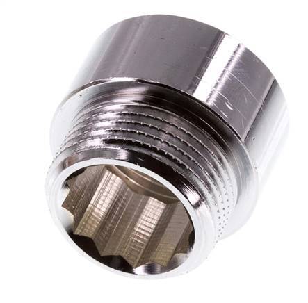 G 3/4'' F/M Laiton chromé Prolongation DIN 3523 - 15 mm