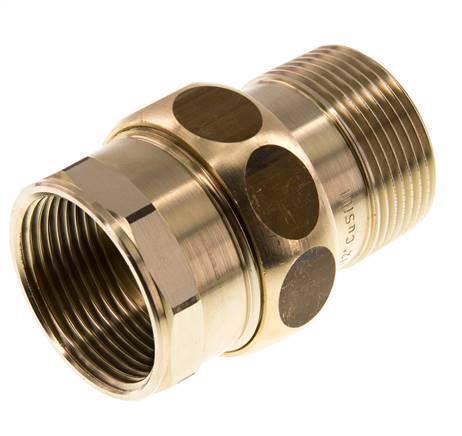 Rp 1 1/4'' x R 1 1/4'' F/M Raccord double en laiton 3-pièces avec joint plat 16 Bar