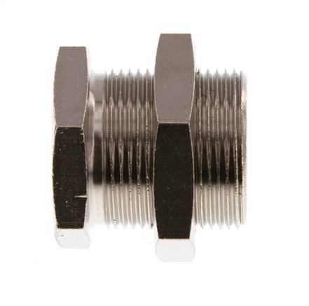 G 1/2'' x M28x1.5 F/M Nickel plated Brass Bulkhead Fitting 16 Bar