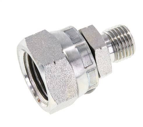 Adaptateur réducteur en acier zingué G 1/2'' x G 1/4'' F/M 300 Bar - Hydraulique