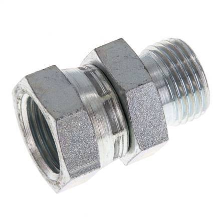 G 1/2'' F/M Zinc plated Steel Reducing Adapter 300 Bar - Hydraulic
