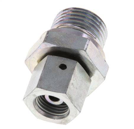Adaptateur réducteur en acier zingué G 1/4'' x G 1/2'' F/M 350 Bar - Hydraulique