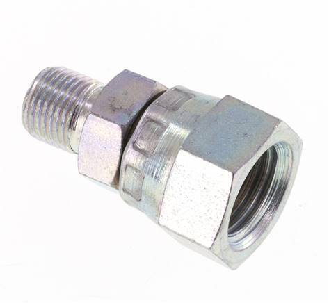G 1/4'' x G 1/8'' F/M Zinc plated Steel Reducing Adapter 400 Bar - Hydraulic