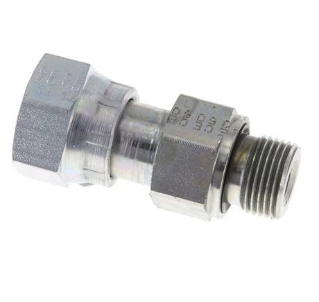 UN 13/16''-16 x G 3/8'' F/M Zinc plated Steel Reducing Adapter ORFS 630 Bar - Hydraulic