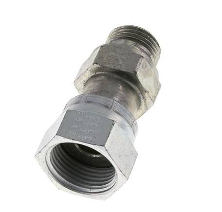 Adaptateur réducteur en acier zingué UNS 1''-14 x G 1/2'' F/M ORFS 400 Bar - Hydraulique