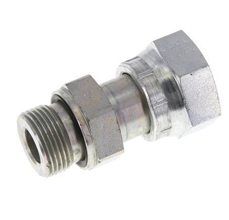 Adaptateur réducteur en acier zingué UN 1-3/16''-12 x G 3/4'' F/M ORFS 400 Bar - Hydraulique