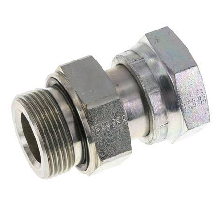 Adaptateur réducteur en acier zingué UN 1-11/16''-12 x G 1 1/4'' F/M ORFS 250 Bar - Hydraulique
