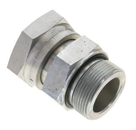 UN 2''-12 x G 1 1/2'' F/M Zinc plated Steel Reducing Adapter ORFS 250 Bar - Hydraulic