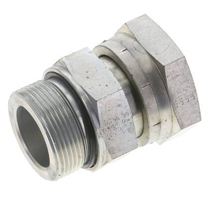 Adaptateur réducteur en acier zingué UN 2''-12 x G 1 1/2'' F/M ORFS 250 Bar - Hydraulique