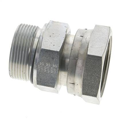 UN 2''-12 x G 1 1/2'' F/M Zinc plated Steel Reducing Adapter ORFS 250 Bar - Hydraulic