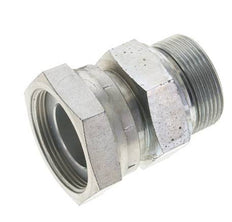 UN 2''-12 x G 1 1/2'' F/M Zinc plated Steel Reducing Adapter ORFS 250 Bar - Hydraulic