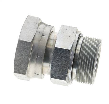 UN 2''-12 x G 1 1/2'' F/M Zinc plated Steel Reducing Adapter ORFS 250 Bar - Hydraulic