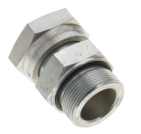 UN 2''-12 x G 1 1/2'' F/M Zinc plated Steel Reducing Adapter ORFS 250 Bar - Hydraulic