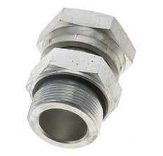 UN 2''-12 x G 1 1/2'' F/M Zinc plated Steel Reducing Adapter ORFS 250 Bar - Hydraulic