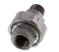 Rp 1/2'' x R 1/2'' F/M Zincé Fonte Mamelon double 3 pièces avec joint conique 25 Bar