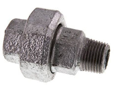 Rp 1/2'' x R 1/2'' F/M Zincé Fonte Mamelon double 3 pièces avec joint conique 25 Bar