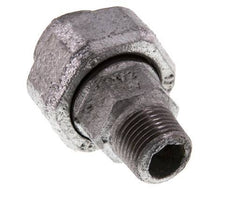 Rp 1/2'' x R 1/2'' F/M Zincé Fonte Mamelon double 3 pièces avec joint conique 25 Bar