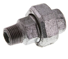Rp 1/2'' x R 1/2'' F/M Zincé Fonte Mamelon double 3 pièces avec joint conique 25 Bar