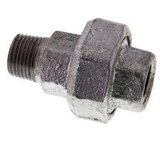 Rp 1/2'' x R 1/2'' F/M Zincé Fonte Mamelon double 3 pièces avec joint conique 25 Bar