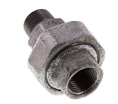 Rp 1/2'' x R 1/2'' F/M Zincé Fonte Mamelon double 3 pièces avec joint conique 25 Bar