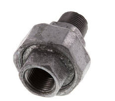 Rp 1/2'' x R 1/2'' F/M Fonte zinguée Mamelon double 3 pièces avec joint plat 25 Bar